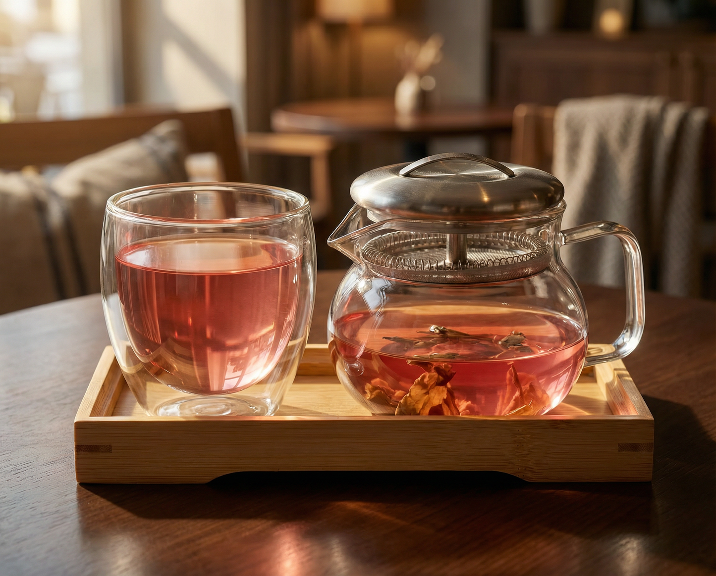 Glaskanne mit Edelstahlsieb | 350 ml