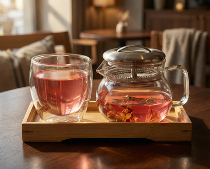 Glaskanne mit Edelstahlsieb | 350 ml