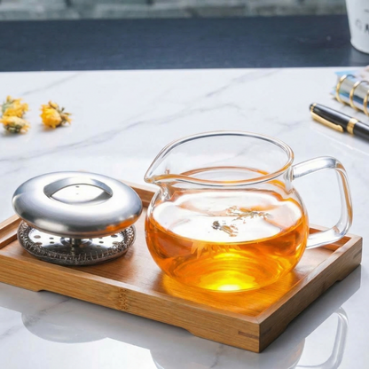 Glaskanne mit Edelstahlsieb | 350 ml