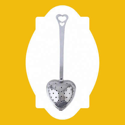 Herzförmiges Edelstahl-Teesieb für losen Tee von Alanda's Tea – Teefilter Geschenkidee