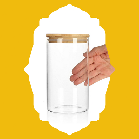 Alandas Aufbewahrungsglas 800ml mit Bambusdeckel – Luftdichtes Vorratsglas für Tee und Lebensmittel
