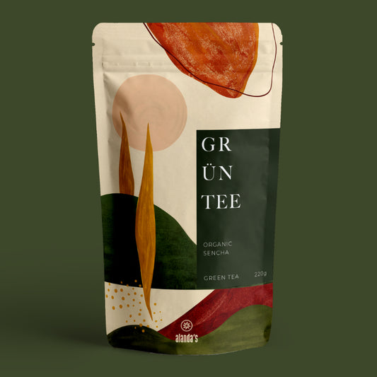 GRÜNTEE Sencha von Alandas - Japanischer grüner Tee aus biologischem Anbau in 220g Packung